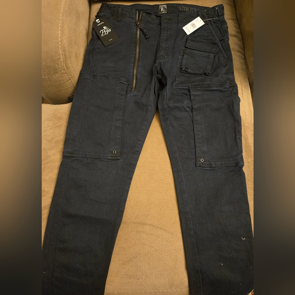 NWT PRPS Blue Cargo Pants with Utility Design